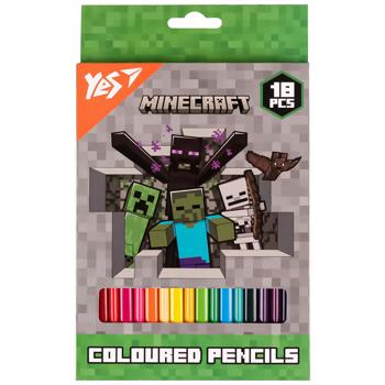 Карандаши цветные Yes Minecraft Heroes 18 цветов