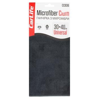 Ганчірка CarLife з мікрофібри універсальна 30*40см сіра - купити, ціни на МегаМаркет - фото 1