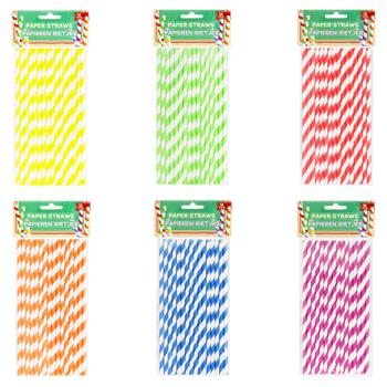 Koopman Paper Set of Drinking Straws 19.5cm 16pcs