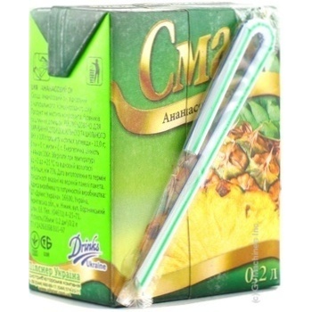 Juice Smak pineapple 200ml tetra pak Ukraine - buy, prices for MegaMarket - photo 3
