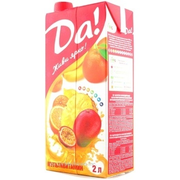 Unclarified juice-containing drink with vitamins Da! Multivitamin tetra pak 2000ml Ukraine - buy, prices for NOVUS - photo 4