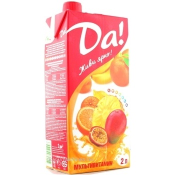 Unclarified juice-containing drink with vitamins Da! Multivitamin tetra pak 2000ml Ukraine - buy, prices for NOVUS - photo 6