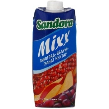 Clarified pasteurized nectar Sandora grape-apple-pomegranate tetra pak 500ml Ukraine