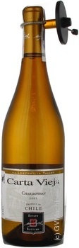 Вино Carta Vieja Chardonay біле сухе 0.75л х6 купить, цены на МегаМаркет - фото 1