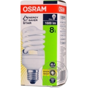 Лампа енергозберігаюча Osram 23Вт, 827, E27 купити, ціни на МегаМаркет - фото 1