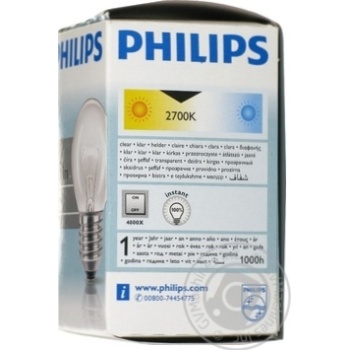 Лампа Philips Р45 кульова прозора 60w Е27 - купить, цены на NOVUS - фото 2