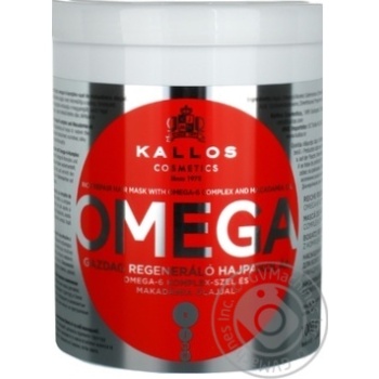 Маска для волосся Kallos Omega відновлююча з комплексом Омега-6 та олією макадамії 1л купити, ціни на МегаМаркет - фото 1