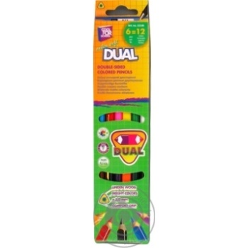 Карандаши цветные Cool for school dual 6шт двусторонние треугольные купить, цены на МегаМаркет - фото 1