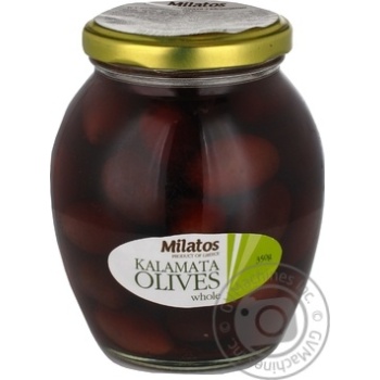 Оливки Milatos Kаламата з/к с/б 350г х12 купити, ціни на МегаМаркет - фото 1