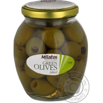 olive Milatos green pitted 350g - buy, prices for MegaMarket - photo 1