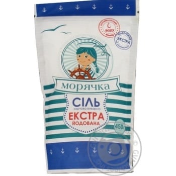 Сіль Морячка морська йодована Екстра 450г х20 купить, цены на МегаМаркет - фото 1