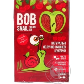 Цукерки Bob Snail натуральні яблучно-вишневі 60г купити, ціни на МегаМаркет - фото 1