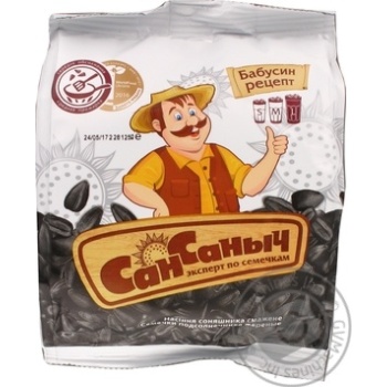 Seeds San sanych sunflower unsalted 125g - buy, prices for MegaMarket - photo 1