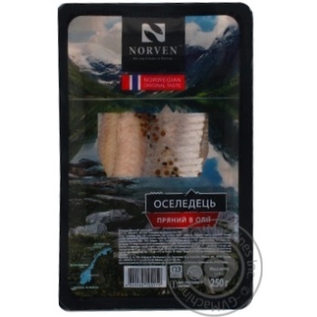 Оселедець Norven пряний в олії 250г купити, ціни на МегаМаркет - фото 1