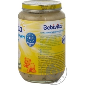 Пюре мясо-овощное Bebivita кабачок с цыпленком и рисом 220г купить, цены на МегаМаркет - фото 3