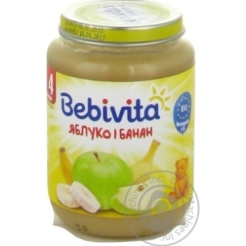 Пюре Bebivita Яблуко і банан 190г купити, ціни на МегаМаркет - фото 1