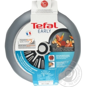 Сковорода Tefal Early с антипригарным покрытием Powerglide и индикатором нагрева d24см купить, цены на МегаМаркет - фото 2