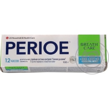 Зубна паста Perioe Breath Care Long Lasting Cooling Mint 100г купить, цены на МегаМаркет - фото 1