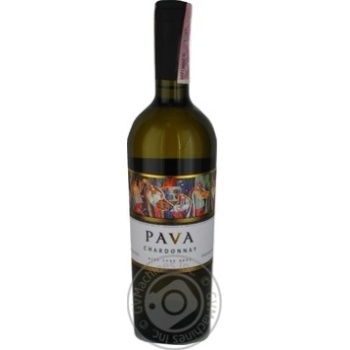 Wine Pava white dry 9.5-14% 750ml glass bottle Ukraine - buy, prices for MegaMarket - photo 1