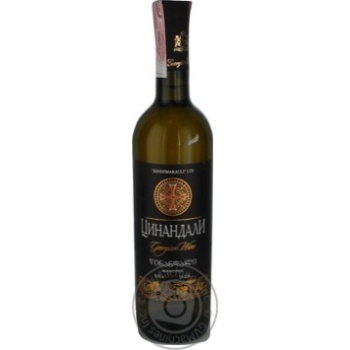 Wine tsinandali white dry 10-12% 750ml glass bottle Georgia - buy, prices for MegaMarket - photo 1