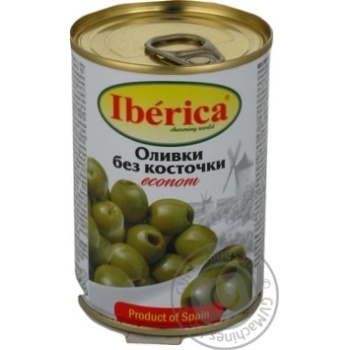 Оливки зеленые Iberica Econom без косточки 280г купить, цены на МегаМаркет - фото 1