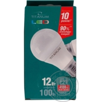 Лампа LED A60 12W E27 4100K 220V Тітаніум купити, ціни на МегаМаркет - фото 1