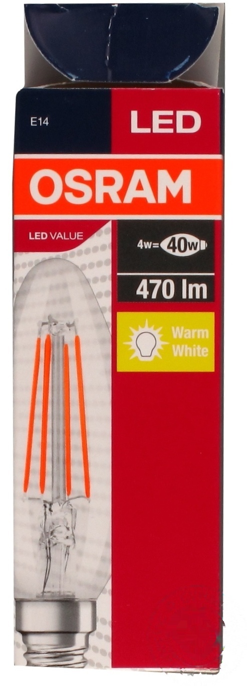 

Светодиодная лампа Osram LED Value Filament B40 4W 27K