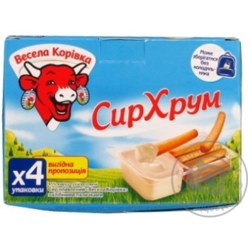 Сыр плавленый Веселая Коровка Хрум с хлебными палочками 45% 140г купить, цены на МегаМаркет - фото 1