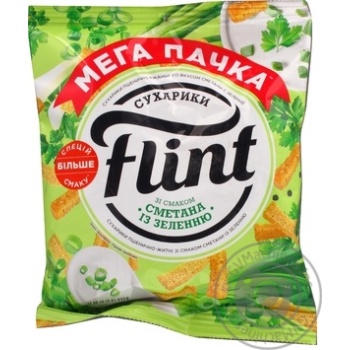Сухарики Flint пшенично-житні зі смаком сметани із зеленню 110г купити, ціни на МегаМаркет - фото 3
