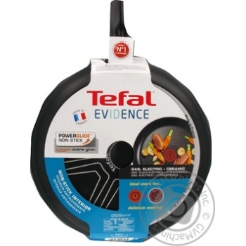 Сковорода Tefal Evidence с антипригарным покрытием Powerglide и индикатором нагрева d28см купить, цены на МегаМаркет - фото 2