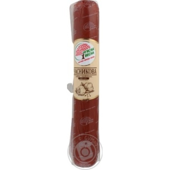 Myasnaya vesna semi-smoked with garlic sausage 400g - buy, prices for MegaMarket - photo 1