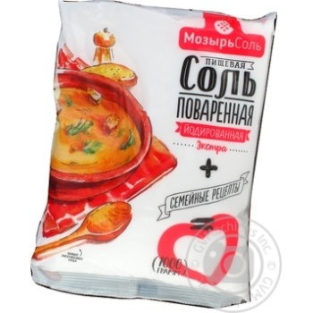 Сіль Мозирсіль Полісся поварена виварювальна екстра йодована 1000г купити, ціни на МегаМаркет - фото 1