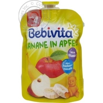 Bebivita for children apple-banana puree 90g - buy, prices for MegaMarket - photo 1