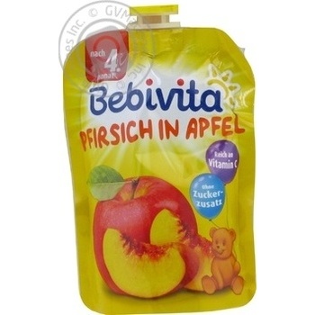 Пюре фруктовое Bebivita персик-яблоко 90г купить, цены на МегаМаркет - фото 1