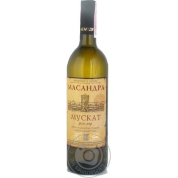Вино Масандра Мускат Дель Мар біле н/солодке 0.75л х12 купити, ціни на МегаМаркет - фото 1