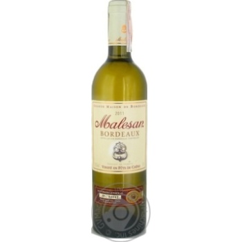 Вино Malesan Bordeaux белое сухое 12% 0,75л - купить, цены на ULTRAMARKET - фото 1