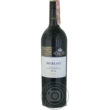Вино Cruse Merlot червоне сухе 0.75л х6 купить, цены на МегаМаркет - фото 1