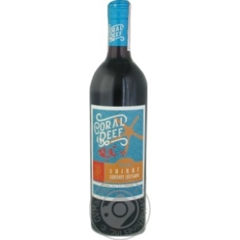 Coral Reef Shiraz Cabernet Savignon red dry wine 13.5% 0,75 - buy, prices for MegaMarket - photo 1