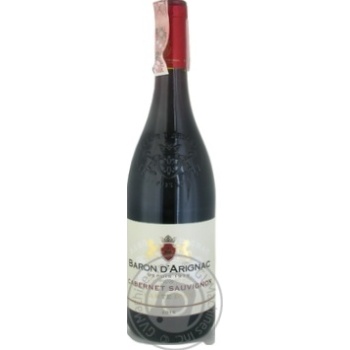 Вино Baron d`Arignac Cabernet Sauvignon 0,75л х6 купити, ціни на МегаМаркет - фото 1