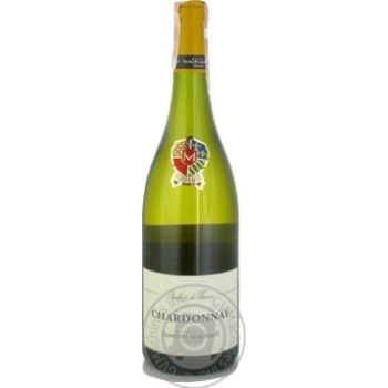 Вино Francois Martenot Chardonnay біле сухе 0.75л х6 купить, цены на МегаМаркет - фото 1