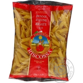 Макарони Riscossa Penne Zitoni Rigate 25 500г х24 купити, ціни на МегаМаркет - фото 1