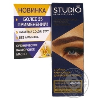 Крем-фарба для брів та вій Studio Графіт 50/30мл х12 купити, ціни на МегаМаркет - фото 1