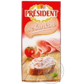 Сир President плавлений з шинкою 45% 3*50г 150г купити, ціни на МегаМаркет - фото 1