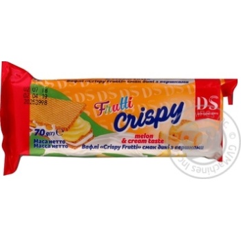 Вафли Домашне свято Crispy Frutti Дыня со сливками 70г купить, цены на МегаМаркет - фото 1