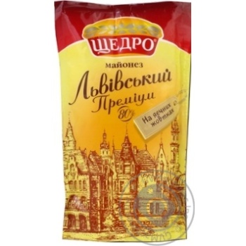 Майонез Щедро Львівський Преміум 80% 190г х25 купити, ціни на МегаМаркет - фото 1