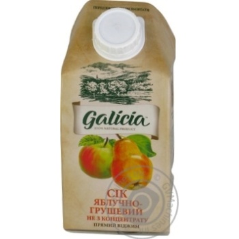 Сік Galicia Яблучно-грушевий 0,5л х12 купить, цены на МегаМаркет - фото 1