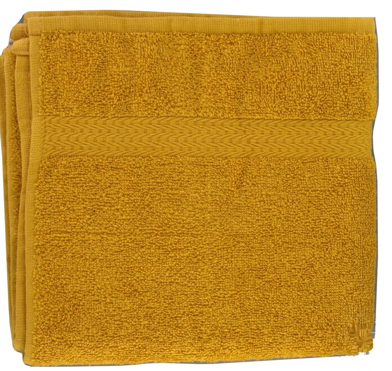 

Полотенце махровое бордюр горчичное 50х90см 124798