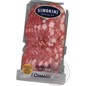 Ковбаса Simonini Spianata Romana нарізка 100г х15 купить, цены на МегаМаркет - фото 1