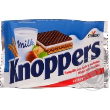 Вафли Knoppers в молочному шоколаде с орехом 25г купить, цены на МегаМаркет - фото 1