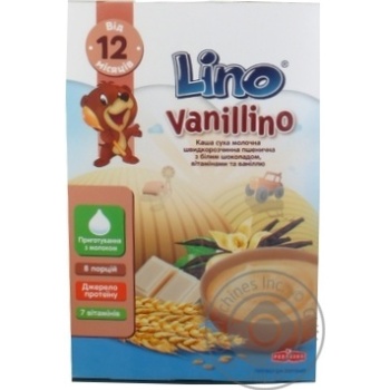 Каша молочна Lino Vanillino пшенична від 8міс. 200г купити, ціни на МегаМаркет - фото 1